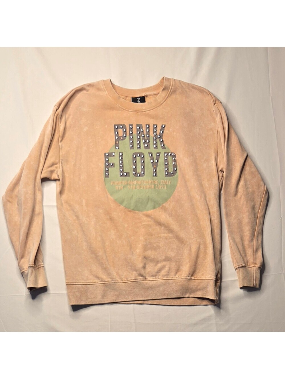 Pink Floyd Pompeii 1971 Studded Graphic Sweatshirt Pink XL (Flawed)